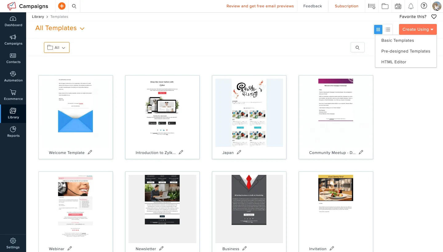 Ưu điểm của Zoho Campaigns