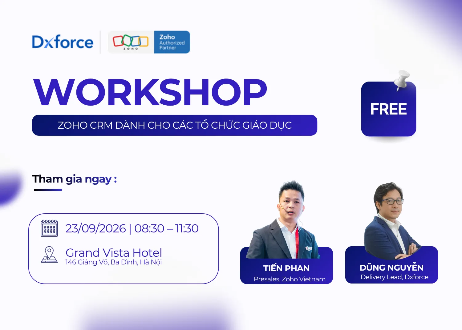 Workshop Zoho CRM for Education – Giải pháp số hóa quản lý cơ sở đào tạo 1 Dxforce 1 1