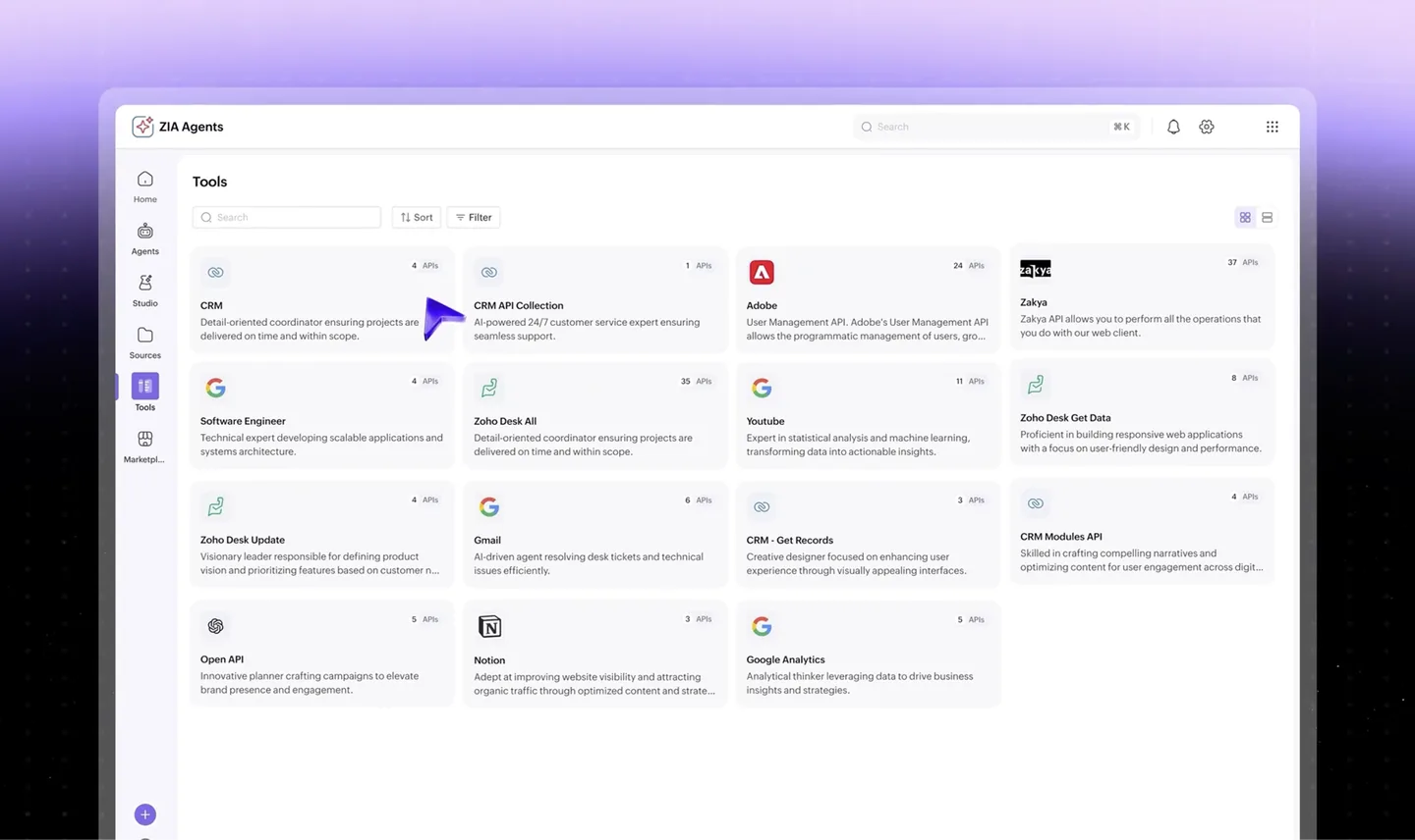 Zia Agents là gì? Cách AI Agents tự động hóa công việc với Zoho CRM 4 studio bnr poster